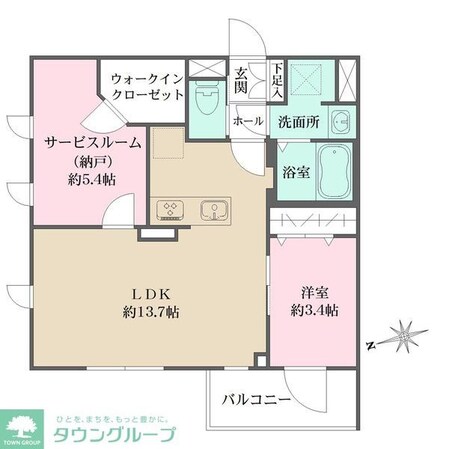 La Perla 桜新町の物件間取画像